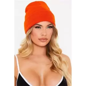 Image of I Saw It First Rust Unisex Knitted Beanie Hat - Orange