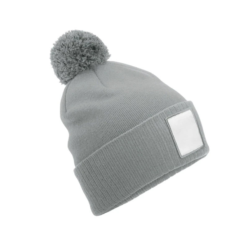 Image of Beechfield Beechfield Men Pom Pom Beanie in Pale Grey Pale Grey One Size Male 5063574673815