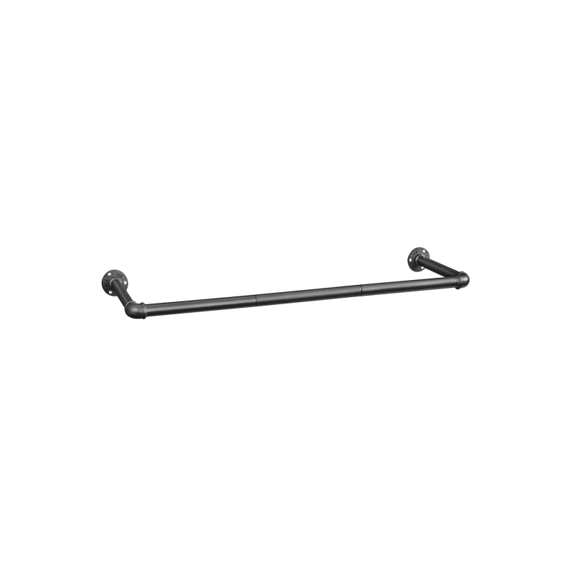 Image of Ledrem Heavy-Duty Industrial Pipe Clothes Hanging Rail Set Of 2, Wall-Mounted Space-Saving Design For Small Spaces