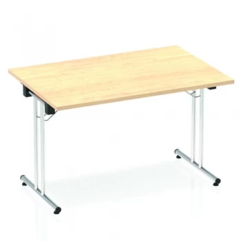 Image of Sonix Rectangular Chrome Leg Folding Meeting Table 1200x800mm Maple