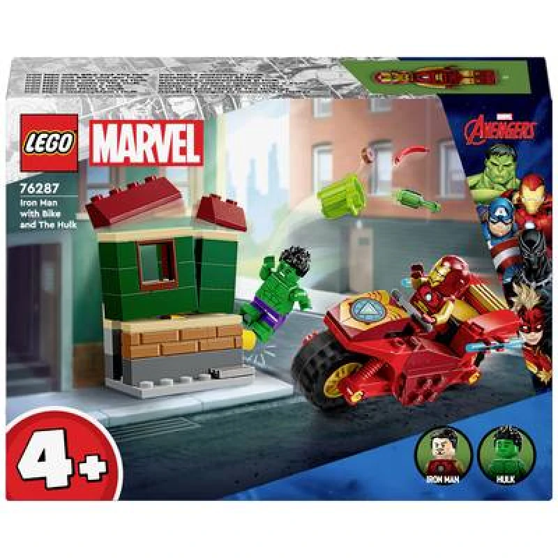 Image of LEGO LEGO Marvel Iron Man with Bike and The Hulk Playset 76287