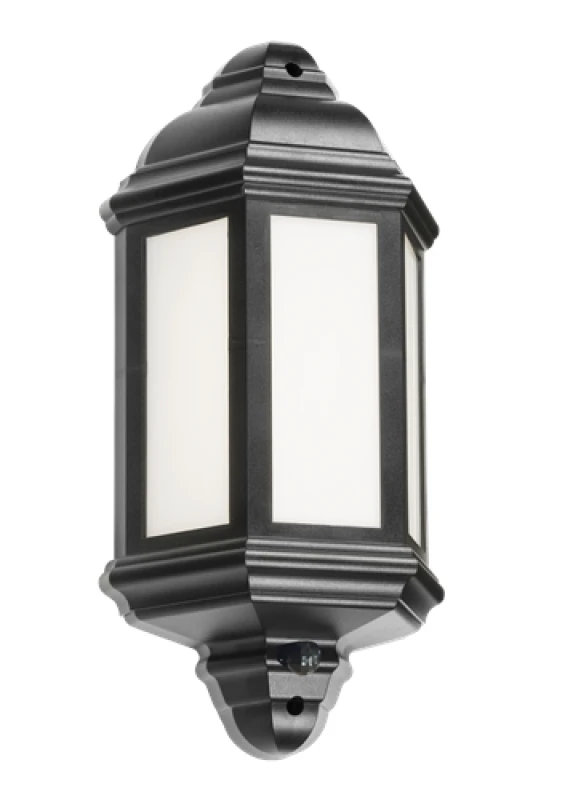 Image of Netlighting LED Half Wall Lantern with PIR 230V IP54 Black