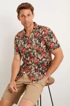 Image of Short Sleeve Navy Floral Shirt