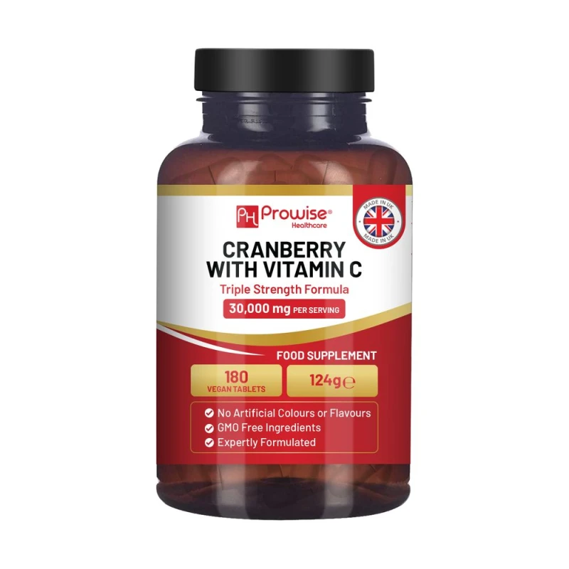 Image of Prowise Healthcare Cranberry 30,000mg Added with Vitamin C 180 Vegan Tablets None unisex