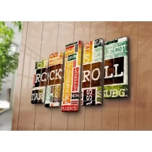 Image of 5PAT-7 Multicolor Decorative Canvas Painting (5 Pieces)