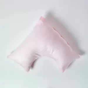 Image of Homescapes - Pink Egyptian Cotton Super Soft v Shaped Pillowcase 330 Thread Count - Pink - Pink