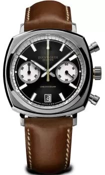 Image of Duckworth Prestex Watch Chronograph 42 Black Tan Leather