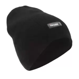 Image of Mens Plain Thinsulate Thermal Winter Beanie Hat (3M 40g) (One Size) (Black)