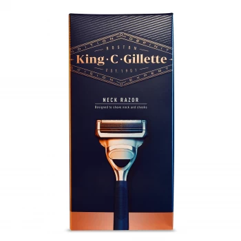 Image of King C. Gillette Mens Neck Razor Handle + 1 Blade