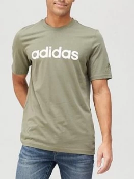 Image of Adidas Linear Logo T-Shirt - Green