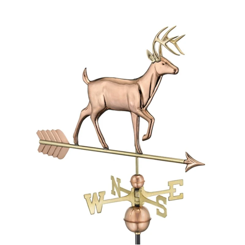 Image of Good Directions Farmhouse Copper Buck Deer Weathervane - H104 x W84 x L44cm Copper Unisex