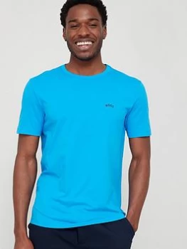 Image of BOSS Curved Logo T-Shirt - Open Blue , Open Blue, Size S, Men