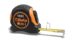 Image of Beta Tools 1692/5 Shock Resistant Measuring Tape ABS Case 5m 016920055