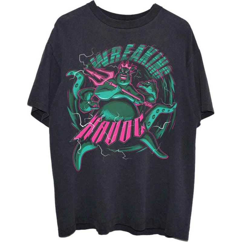 Image of Disney Little Mermaid Ursula Wreaking Havoc T Shirt Black unisex
