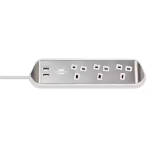 Image of Brennenstuhl Estilo Corner Extension Lead 240V 3-Gang 13A White 2m