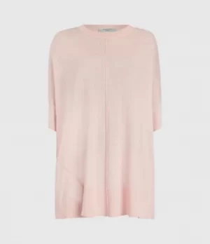 Image of AllSaints Womens Della Linen Blend Top, Shell Pink, Size: M