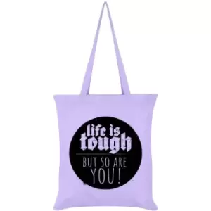 Image of Grindstore Life Is Tough But So Are You Tote Bag (One Size) (Lilac/Black) - Lilac/Black