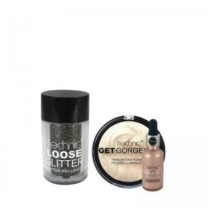 Image of Technic Mistique Loose Glitter Pigment + Highlighter Set