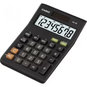 Image of Original Casio MS 8B Calculator Desktop BatterySolar power 8 Digit Black