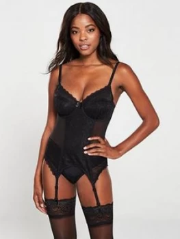 Image of Pour Moi Remix Underwired Basque - Black, Size 34E, Women