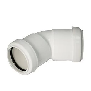 Image of FloPlast WP19W Push-Fit Waste 135 Deg Bend - White 40mm