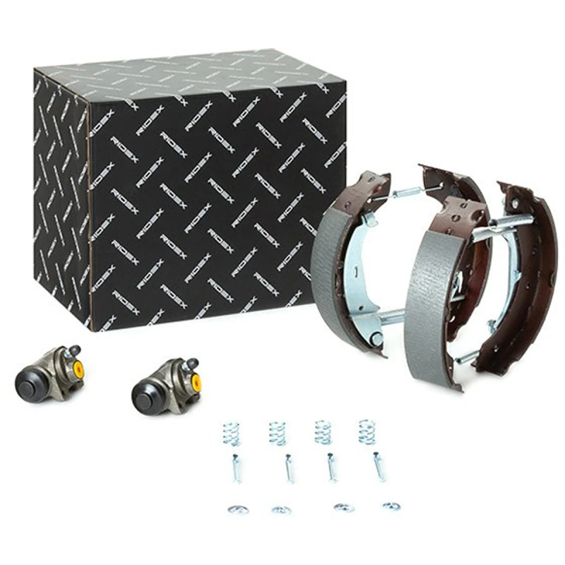Image of RIDEX 3859B0004 Brake Set, drum brakes Rear Axle, with wheel brake cylinder Brake Set,drum brakes (3859)