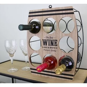 Image of Eight Bottle Wine Rack, Barrel design