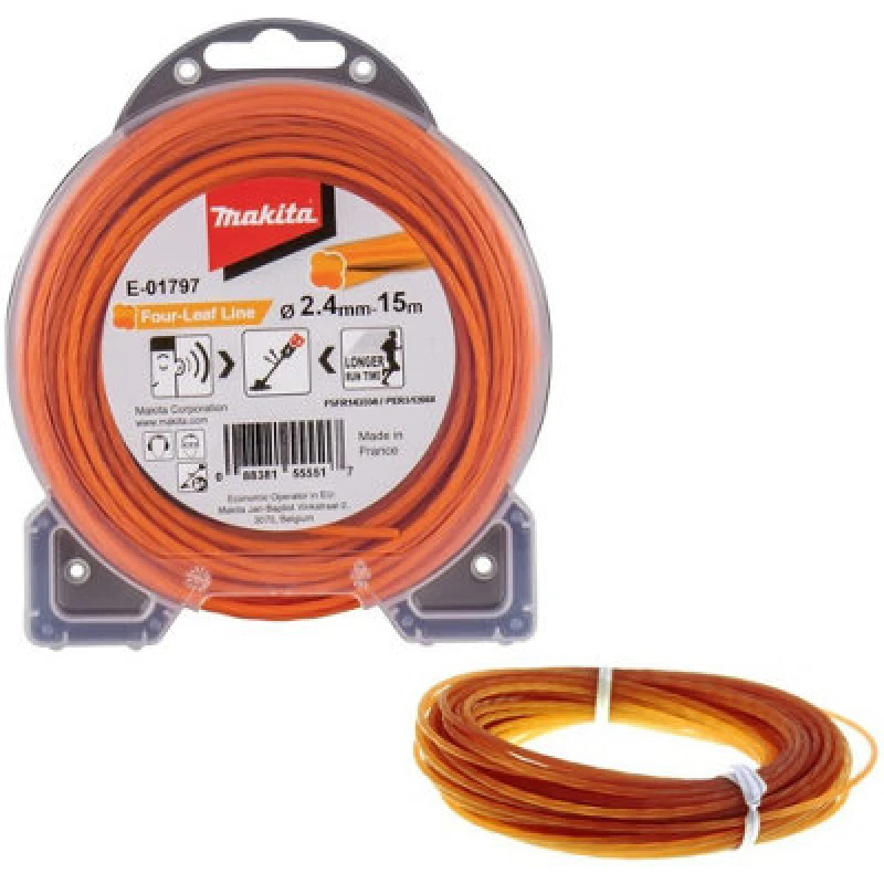 Image of Makita Four Leaf Nylon Grass Trimmer Cord E-01797 Diameter: 2.4mm