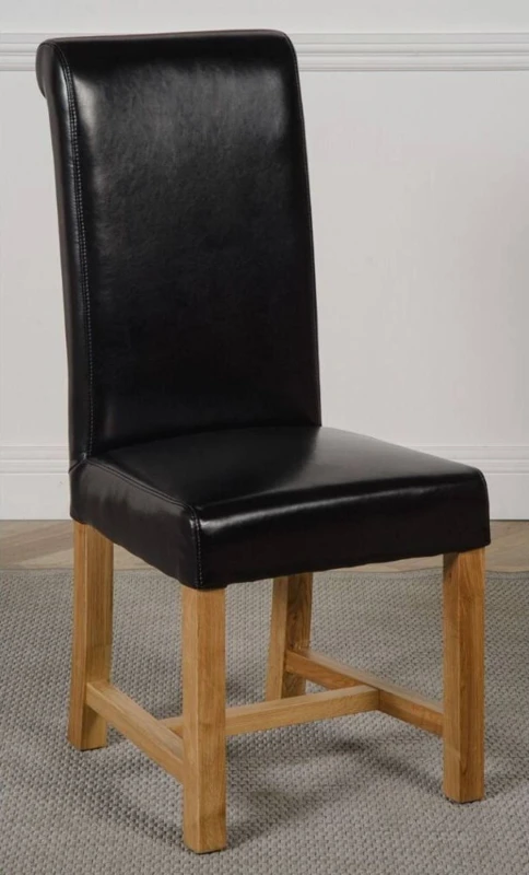 Image of Thats Furniture Washington Leather Dining Chairs for Dining Room or Kitchen in Black Unisex