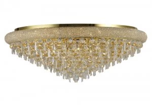 Image of Flush Ceiling 18 Light French Gold, Crystal
