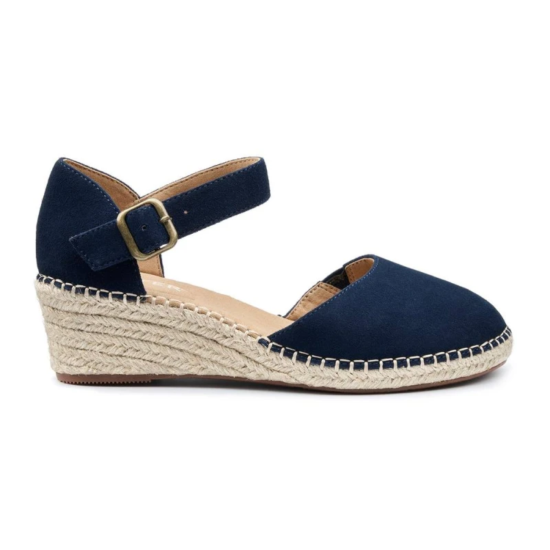Image of Hotter Womens 'Pacific' Wedge Sandals in Navy Size: 3 Navy Female 3