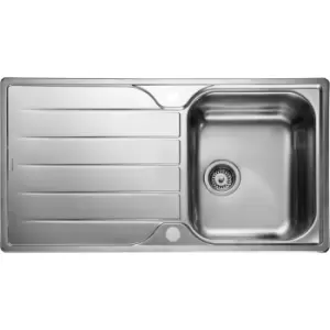 Image of Single Bowl Inset Stainless Steel Kitchen Sink with Reversible Drainer - Rangemaster Michigan 950mm