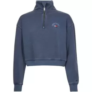 Image of Tommy Jeans Relaxed Circle Half Zip - Blue