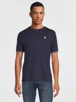 Image of Fila Caleb Essential Tip Cuff T-Shirt - Navy Size M Men