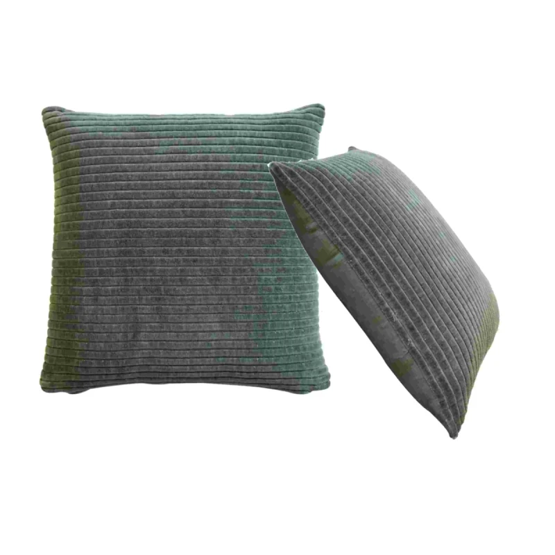 Image of Artisan Furniture Artisan Furniture Ribbed Green Cushion Set of 2