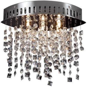 Image of Krista Glass & Crystal Ceiling Light Chrome