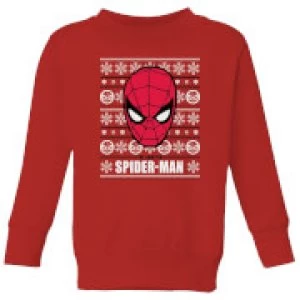 Image of Marvel Spider-Man Kids Christmas Sweatshirt - Red - 5-6 Years