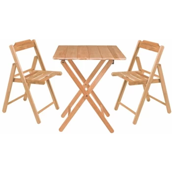 Image of Teak Wood 3 Pcs. Folding Bistro Set - Tramontina