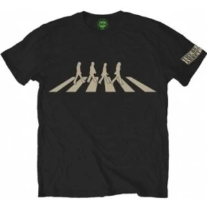 Image of The Beatles Mens Abbey Road Silhouette Black TShirt R