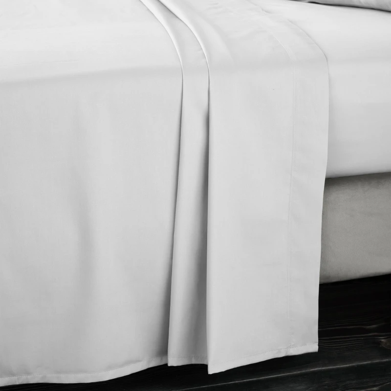 Image of Bianca '400 Thread Count Cotton Sateen' Flat Sheet Silver