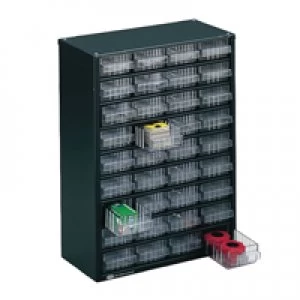 Image of Slingsby Clear 36 Drawer System Dark Grey Storage Cabinet 324160