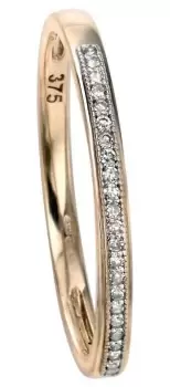 Image of Elements Gold GR511 52 9ct Yellow Gold Diamond Set Pave Ring Jewellery