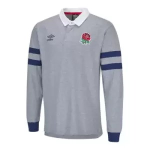 Image of Umbro England Rugby Pique Jersey Mens - Grey