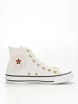 Image of Converse Chuck Taylor All Star Hi-Tops - Off-White, Off White, Size 8, Women