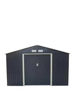Image of Rowlinson Trentvale 10X8 Metal Apex Shed - Dark Grey