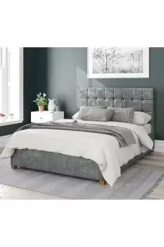 Image of Sinatra Upholstered Ottoman Storage Bed, Distressed Velvet Fabric