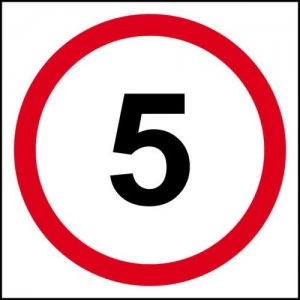 Image of 5mph Speed Limit Sign, Rigid 1mm PVC Brd