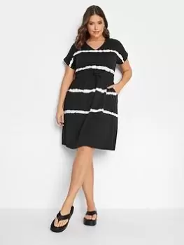 Image of Yours Yours Short Sleeve Dress - Black, Size 30-32, Women
