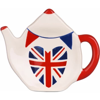 Image of Premier Housewares - White I Love UK Bone China Storage Jar With Lid Jar With UK Flag Design Glass Jars 8 x 2 x 10