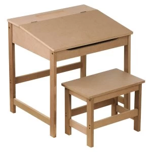Image of Premier Housewares Kids Desk & Stool - Natural